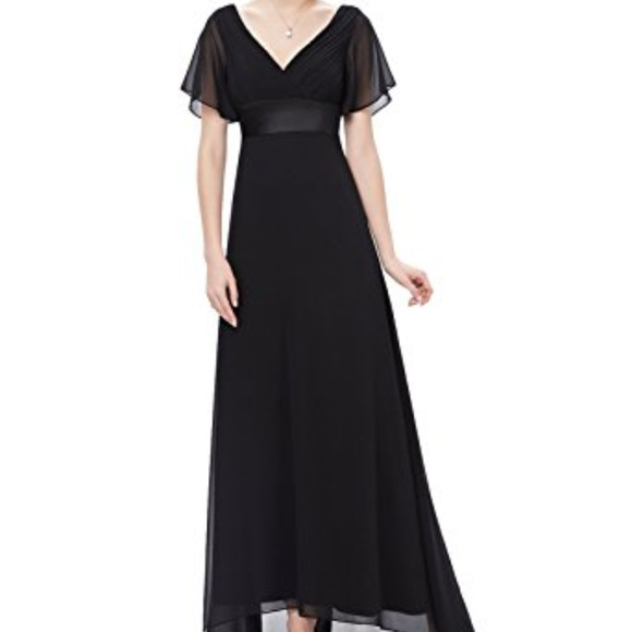 black flowy evening gown